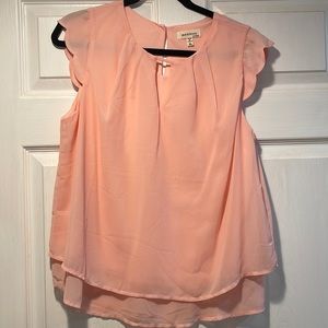 Pink double layer v neck blouse